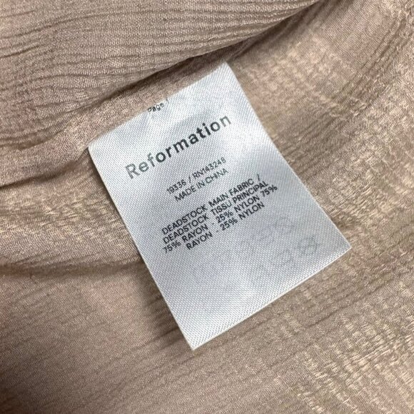 NWT Reformation Callum Maxi Dress Sz.XS Taupe Sheer Gauze Minimalist Boho - Picture 13 of 16